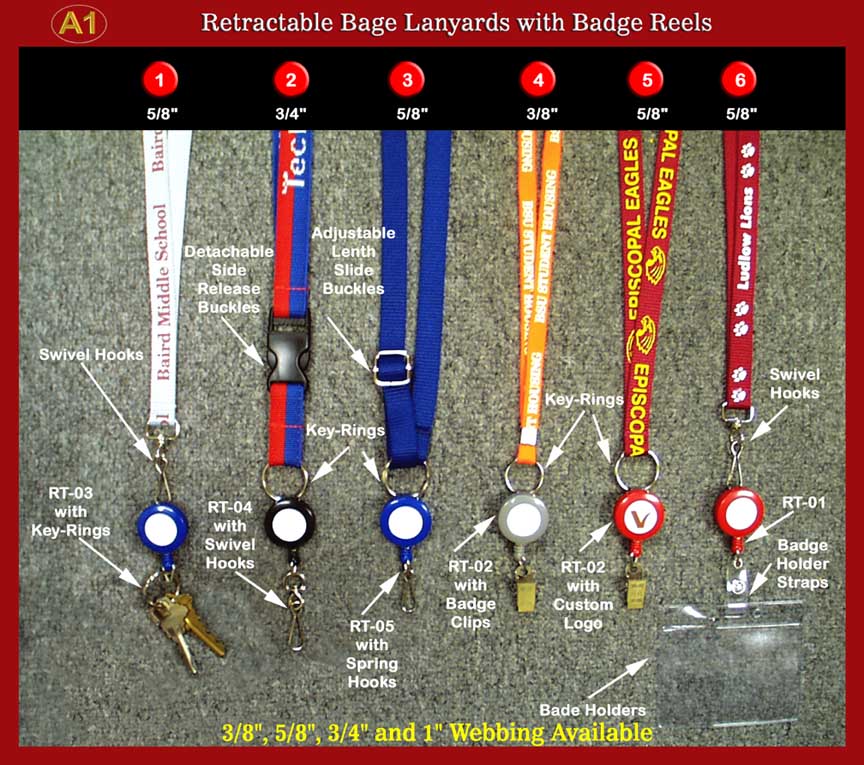 Custom Logo Retractable Lanyards with Retractable Reels for Name Badge Holders
or ID Card Readers