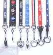 mic. woven logo or embroidery lanyards with mic. hardware options of badge clips, key-rings, swivel hooks, plastic hooks