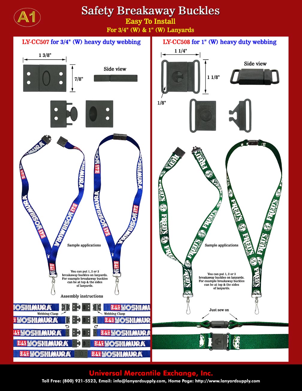 Safety ID Lanyards Hardware Accessories: Industrial Safety Breakaway Plastic Buckles or Plastic Lanyards Connectors